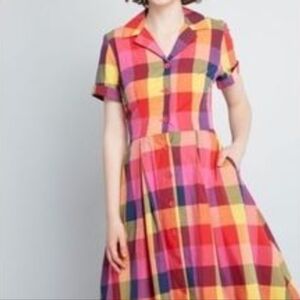 Emily and Fin Kate Dress Sunset Plaid